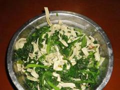 豆腐皮炒菠菜