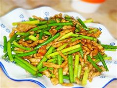 肉丝炒蒜苔