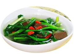 猪血菠菜汤