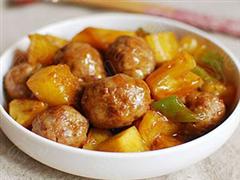 菠萝烧肉丸
