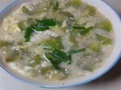 螺旋藻丝瓜蛋花汤