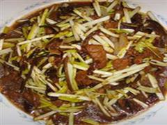 韭黄炒茶树菇