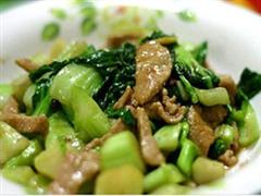 菠菜炒肉片