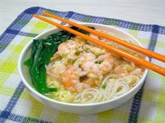 虾仁鸡蛋面