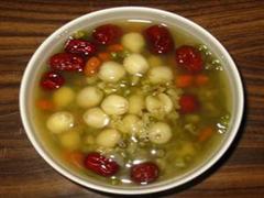 银叶红枣绿豆汤
