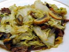 肉片口蘑炖白菜