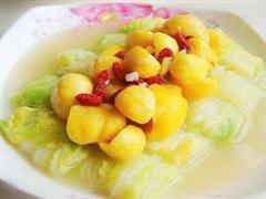 栗子扒白菜