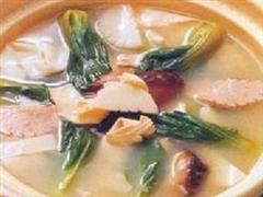 火腿菜心炖烧鸭