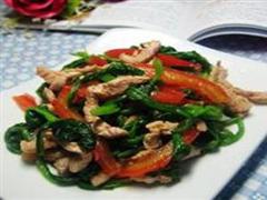 番茄菠菜拌肉丝