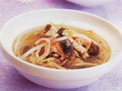 蛋花肉丝芽菜汤