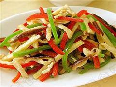 芹黄拌冬笋鸡丝