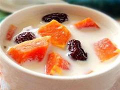 醪糟木瓜红枣牛奶羹