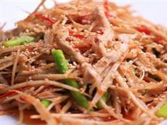 芝麻肉丝炒牛蒡