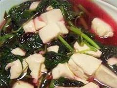 蒜蓉红苋豆腐汤