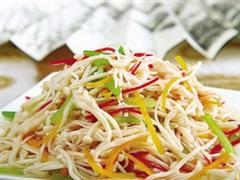 红椒金菇炒豆芽