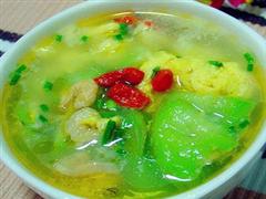丝瓜虾仁蛋汤