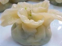 青菜蒸饺
